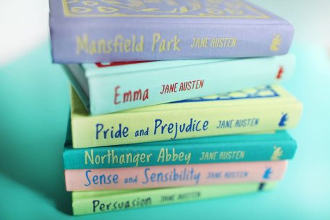 Books by Jane Austen stacked