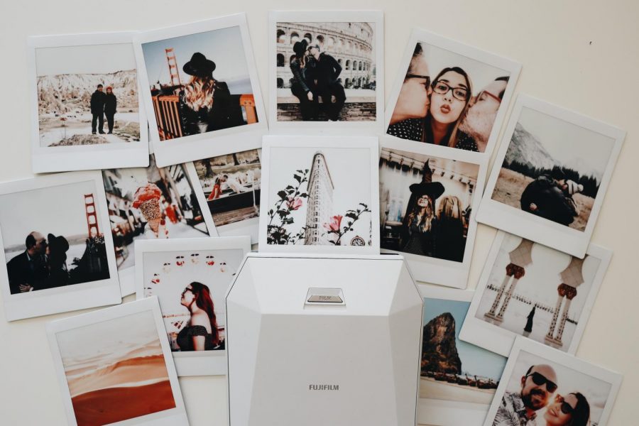Teens in Polaroid photo collage