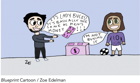 Cartoon about female athlets being underpaid