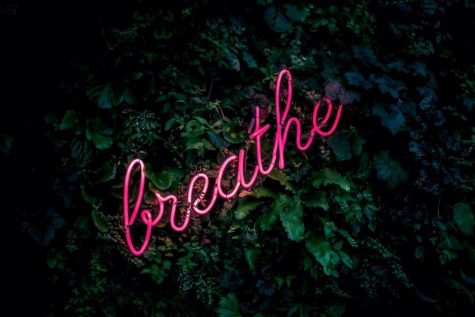 breathe as neon sign