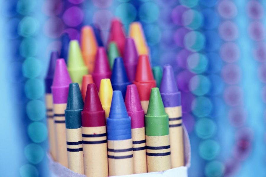 Closeup of crayons
