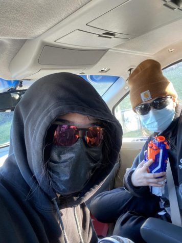 Two students dressed for Assassins game