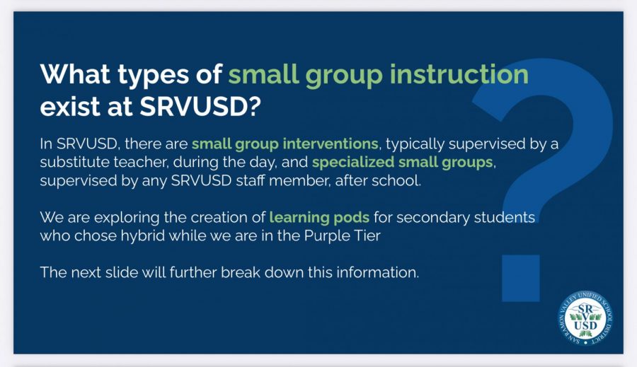 Graphic listing small group instruction