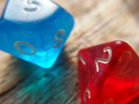 Gaming dice red and blue