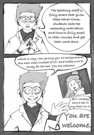 Editorial cartoon on academic pressure