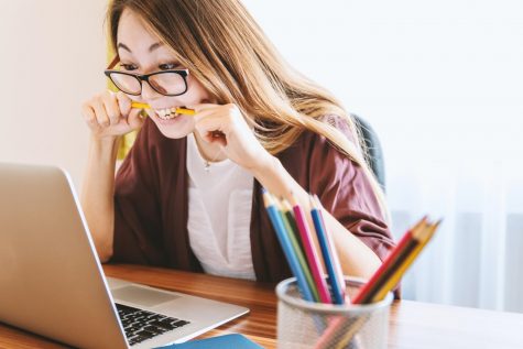 Girl doing homework