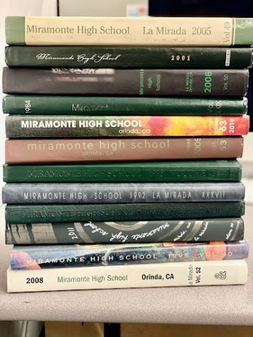 Stacked yearbooks