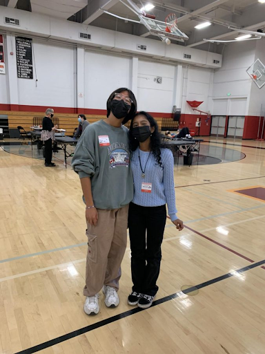 Pair of students at blood drive