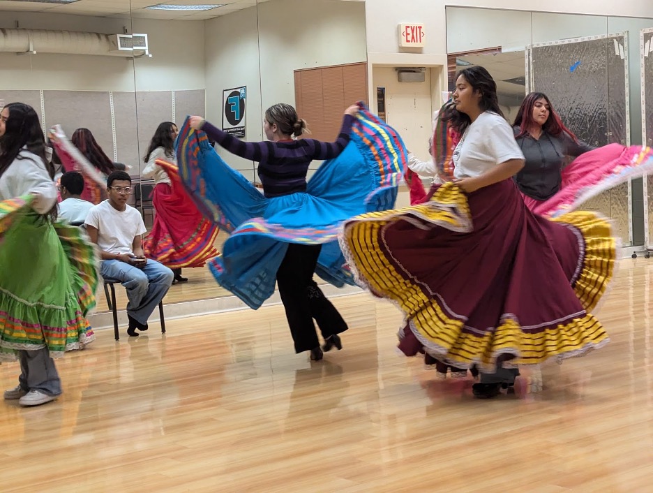 Members of Deer Valley High School's folklórico club practice their dance moves in Antioch.