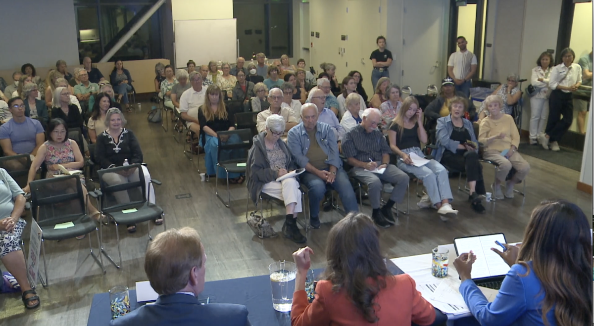 More than 70 people signed up to hear a panel discussion on the impact proposed federal funding cuts will have on Contra Costa County services. The event was held at the Walnut Creek Library on Sept. 3. Photo courtesy of Walnut Creek TV