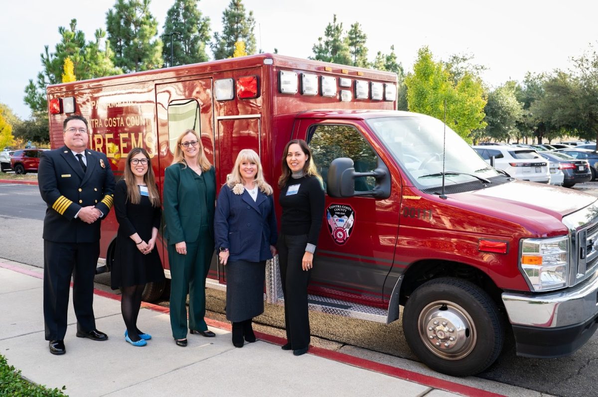 Leadership members of the Healthcare Literacy Council of Contra Costa County gather at Kaiser Permanente Antioch Medical Center to celebrate the launch of the “Right Care, Right Way” campaign. From left to right: Fire Chief Lewis Broschard of the Contra Costa County Fire Protection District; Dr. Irene Lo, interim chief executive officer with the Contra Costa Health Plan; Pam Galley, senior vice president and area manager of the Kaiser Permanente Diablo Service Area; county Supervisor Diane Burgis; and Dr. Sharon Mowat, physician-in-chief with the Kaiser Permanente Diablo Service Area.
